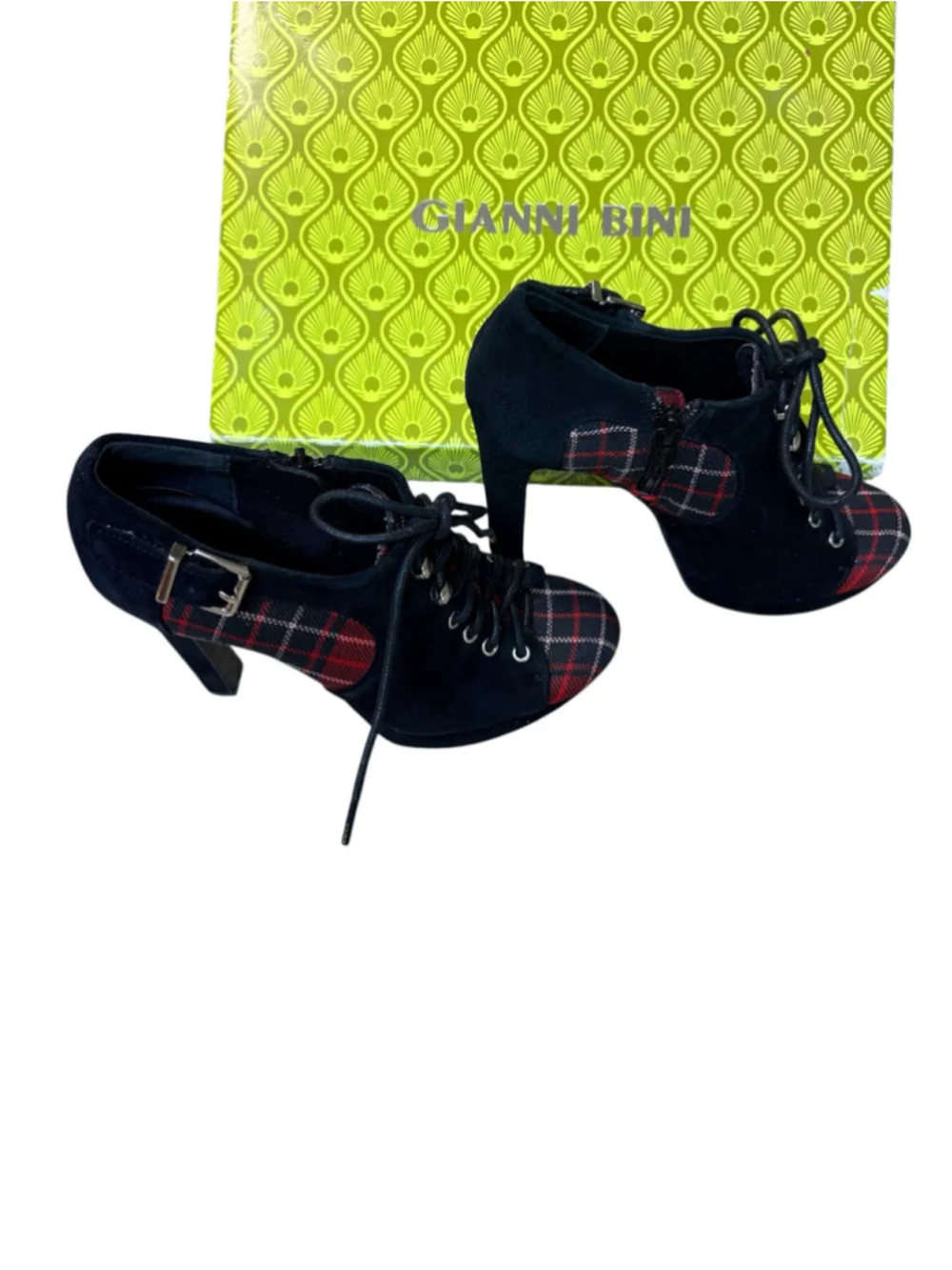 Gianni Bini Tartan Plaid Platform Heels Women's Size 6 NIB